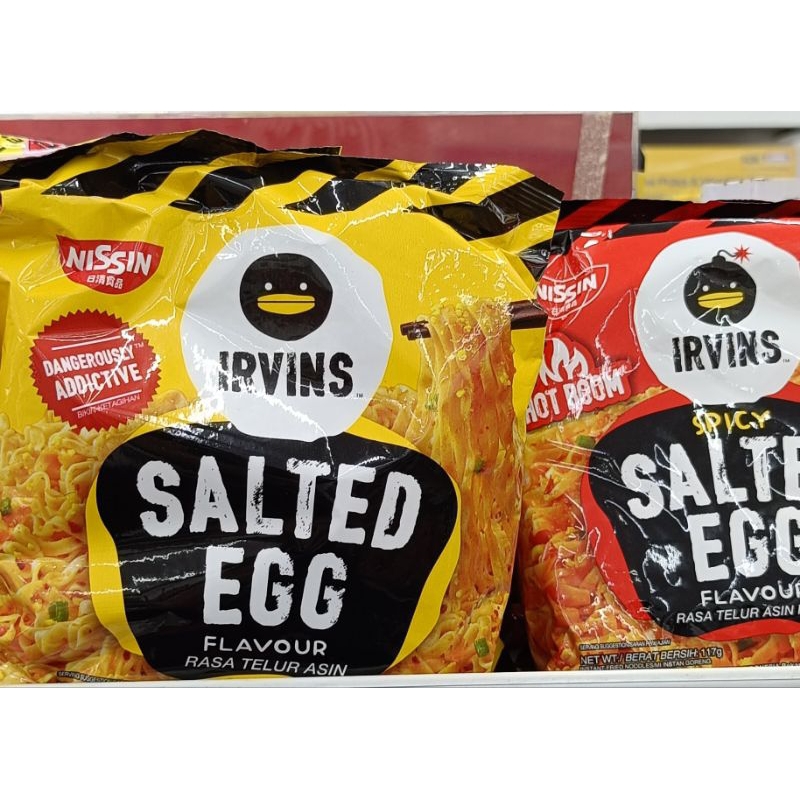 

IRVINS by Nissin rasa Salted Egg dan Salted Egg pedas telur asin dan telur asin pedas