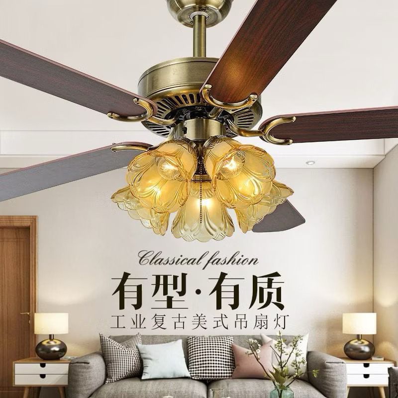 Lampu kipas kepala 5 Langit-langit Remote Control Kamar Lampu Kamar Tidur