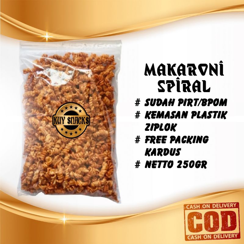 

{Kuy Snacks} Aneka Macam Makanan Serba 250gr Makaroni Spiral Asin Dan Pedas