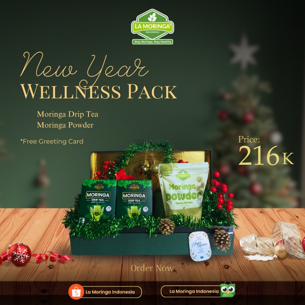 

Paket Hampers Moringa New Year Wellness Pack (Moringa Drip Tea + Moringa Powder)