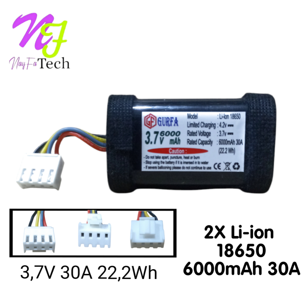 Baterai Speaker / Baterai JBL Type 2X Li-ion 18650 6000mAh 30A 3,7V 22,2Wh