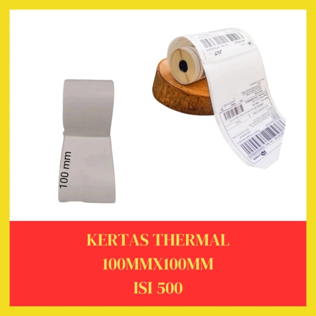 

Thermal Paper Label Sticker Barcode Lipat & Roll 100 X 100mm A6 500pcs