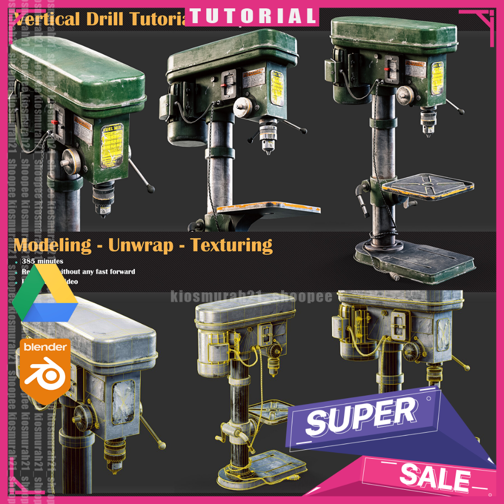 Blender 3D - Vertical Drill Tutorial 3D Blender Tutorial