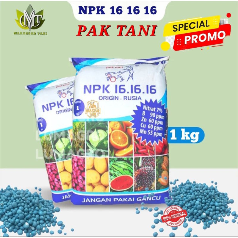 PUPUK NPK RUSIA 1kg NPK 16.16.16 Pak Tani Original Rusia