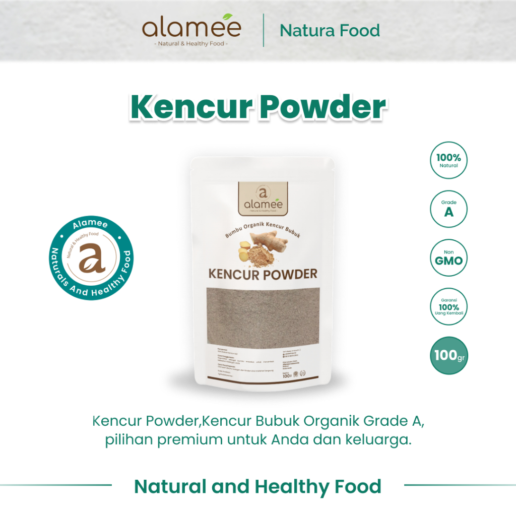 

ALAMEE Bubuk Kencur Murni Bumbu Dapur Organik Asli Seasoning Powder Spice 100 Gram
