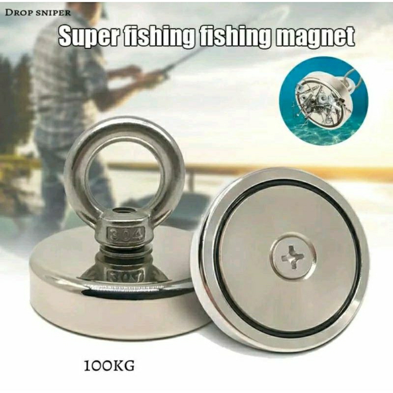 Magnet Neodymium Magnet Fishing Magnet Pancing Mancing Metal Harta Karun D60MM Plus Tali Paracord 31