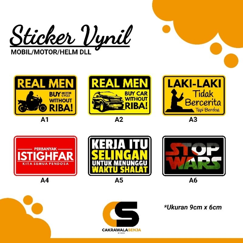 

STICKER DAKWAH BAHAN VYNIL MOBIL MOTOR HELM DLL ANTI AIR