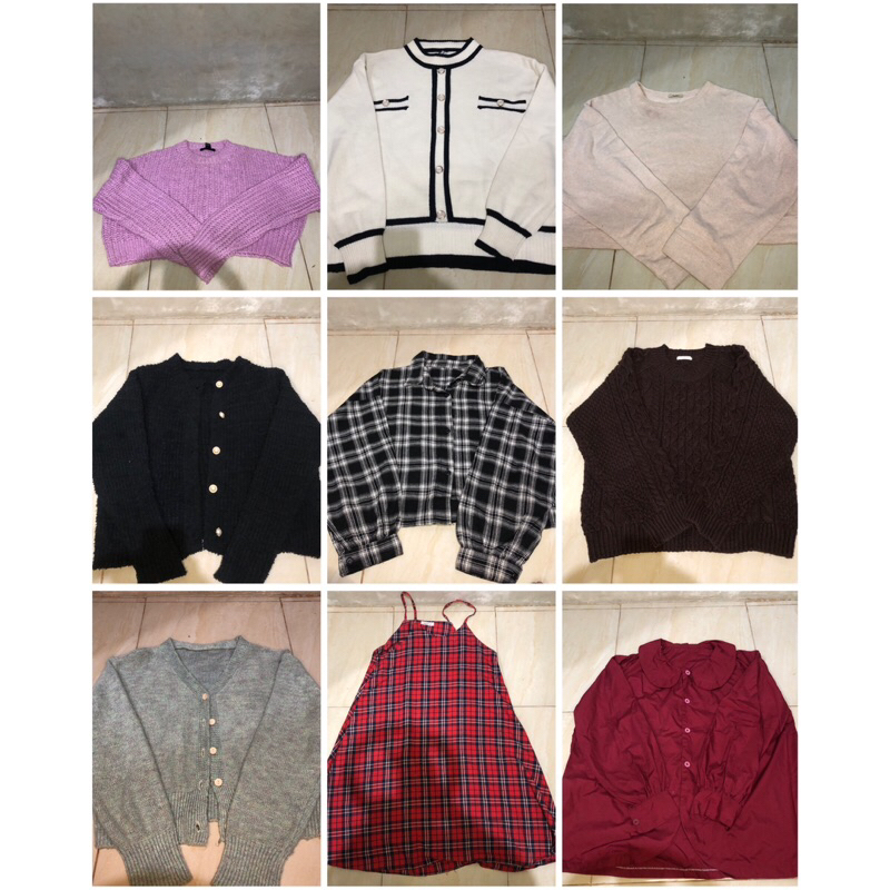 PRELOVED CARDIGAN, SWEATER RAJUT, DRESS