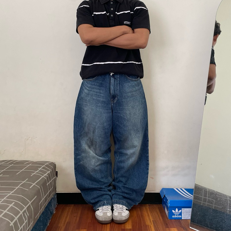 Jeans Baggy Dark Blue Washed Archive Bold