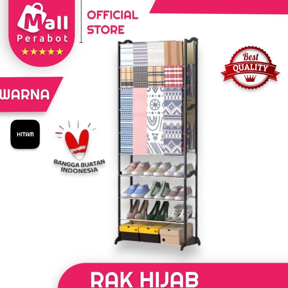 Promo besar Mall Perabot AFFKH  Rak HIjab Amazing Shoes Rack  Rak Sepatu Rakit 1 Susun Non Cover Mur