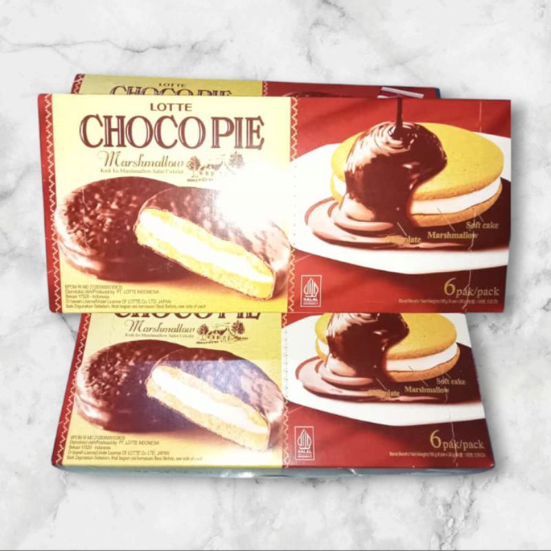 

Lotte Choco Pie Marshmallow Sponge Cake isi 6pcs