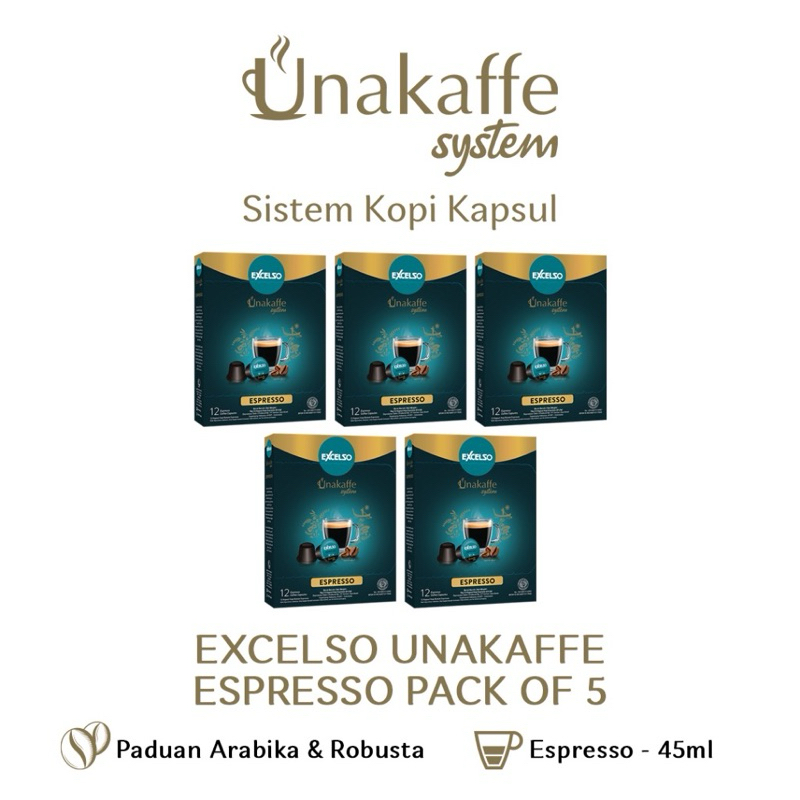 

PROMO Unakaffe Excelso Kapsul - Espresso 5 Box (60 pods capsule)