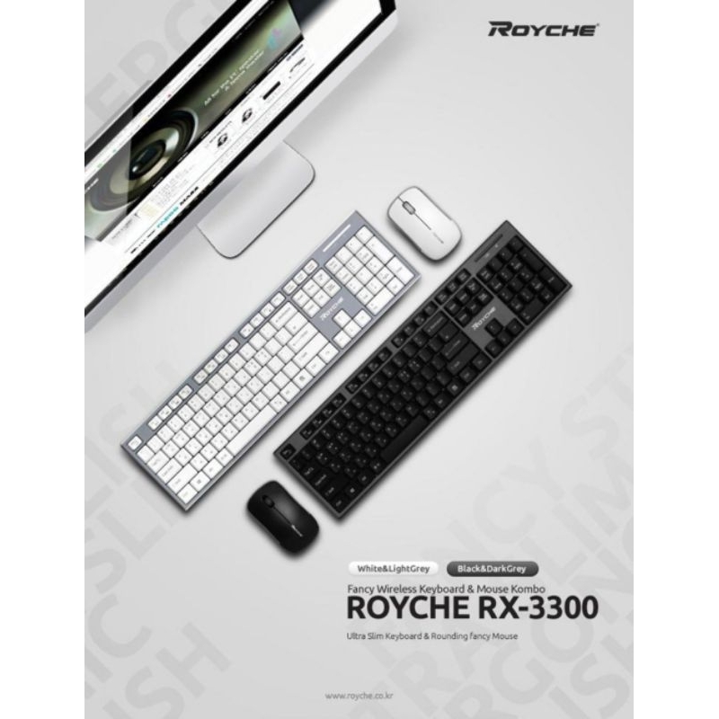 Royche Wireless Keyboard & Mouse Combo Korea Hanguel