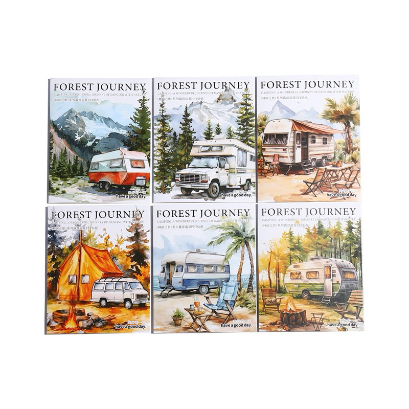 

(3CC) sticker transparan camping hutan tenda pohon van tree camp tent forest journaling