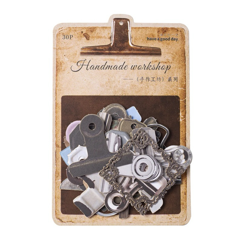 

30 pcs/pack Paper Clip, Key & Padlock Paper for Scrapbook and Journal