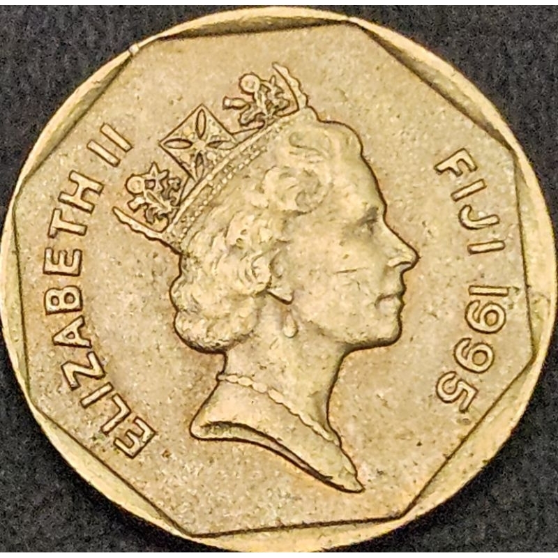 Koin Asing Negara Fiji 1 Dollar Ratu Elizabeth tahun 1995 Kondisi Koin Utuh bagus Dijamin original 1