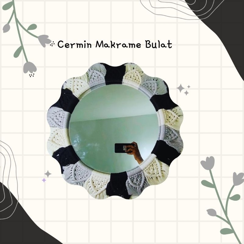 Cermin Bulat Aesthetic || Cermin Macrame || Cermin Mirror Aesthetic