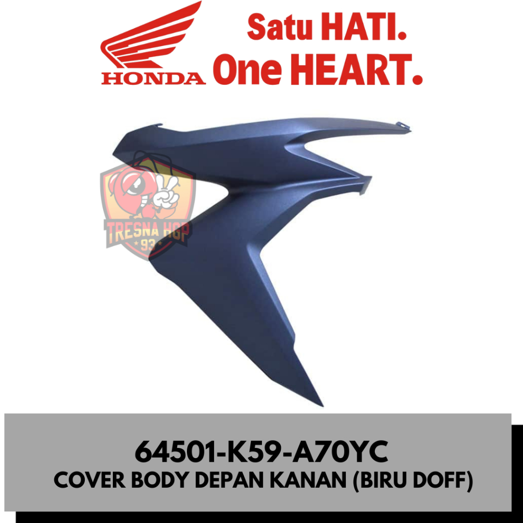 64501-K59-A70YC COVER TAMENG DEPAN KANAN (BIRU DOFF) NEW VARIO 150 ESP K59J GEN 1 ORIGINAL | COVER R