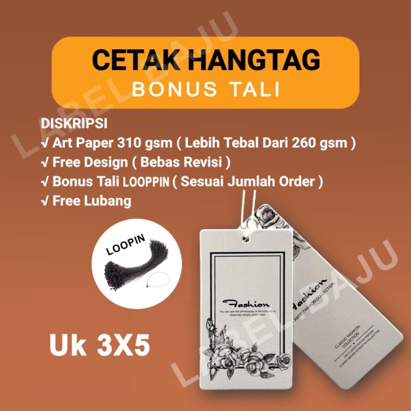 

Hangtag hijab / hangtag baju / hang tag label baju / custom hangtag