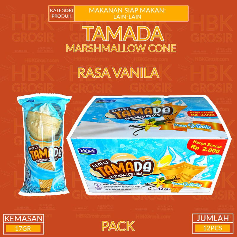 

Tamada Marshmallow Cone Rasa Vanilla - Pack isi 12PCS