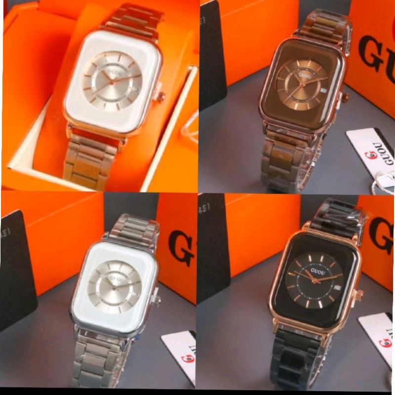 jam tangan wanita guou original Analog fhasion box+bateri Cod