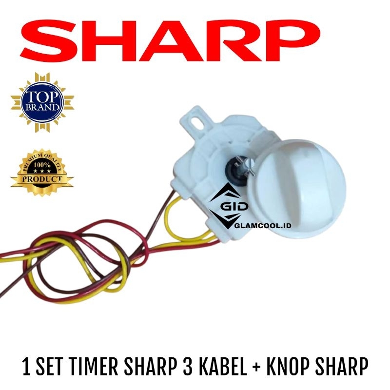 1 SET TIMER 3 KABEL + KNOP SHARP | MESIN CUCI SHARP ES-T68M TIMER 3 KABEL + KNOP