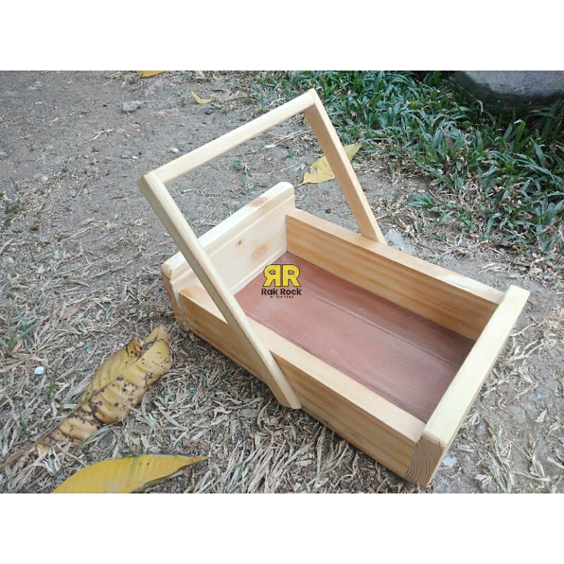 Wooden Storage 35x15x7 Keranjang parcel Keranjang Kayu Wooden Hampers Rantang Kayu Keranjang Mainan 