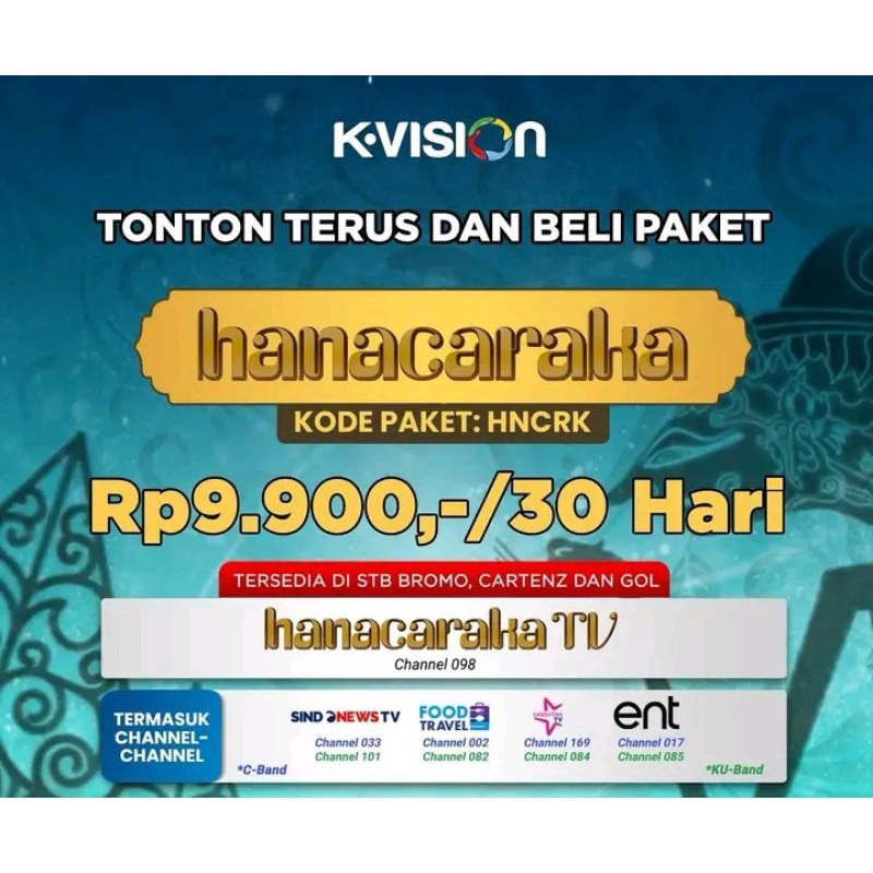 HANACARAKA TV K-VISION 30 hari