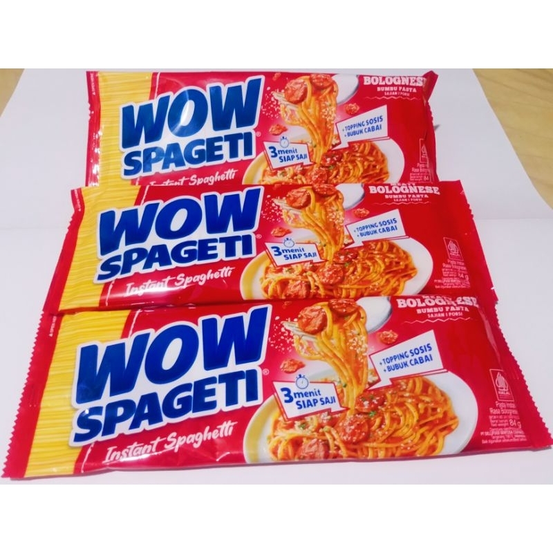 

Wow Spagetti Bolognese Sapi Siap Saji berat bersih 84g