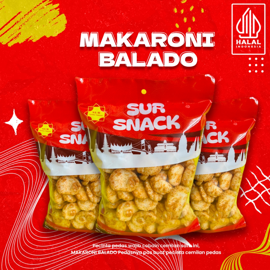 

Makaroni balado 250gr / 500gr snack gurih dan renyah