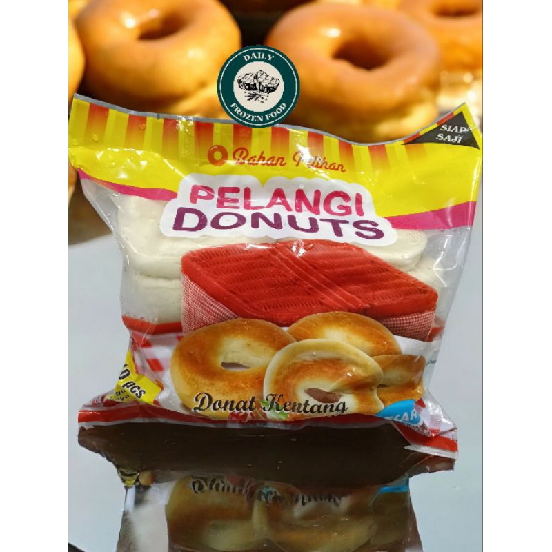 

Pelangi Donut Kentang Jumbo Frozen @10pcs / Donut / Donat / Donat Kentang