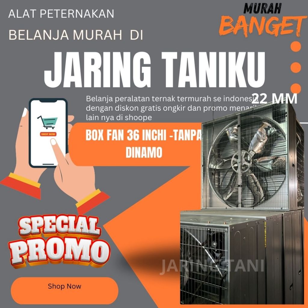 BLOWER BOX FAN 36 INCHI - TANPA DINAMO - KIPAS BOX FAN