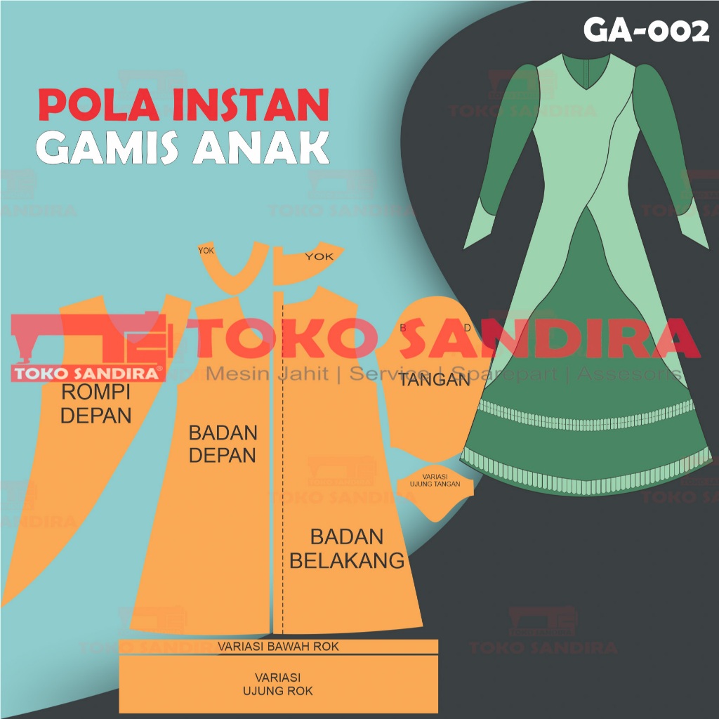 pola gamis anak/pola instan gamis anak/pola gamis maksi/pola instan murah/pola gamis dress/pola jahi