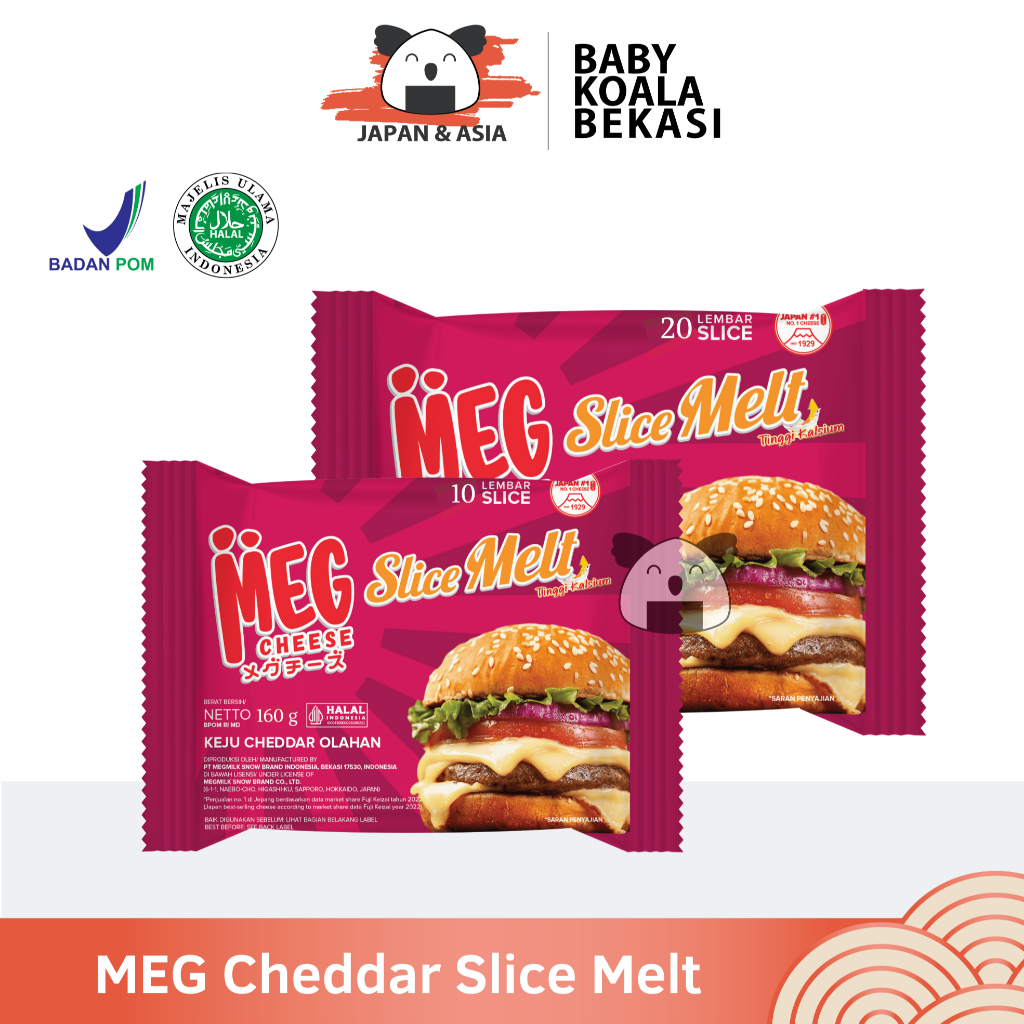 

MEG CHEESE Keju Cheddar Slice Melt 20 Lembar Halal- - Bekasi