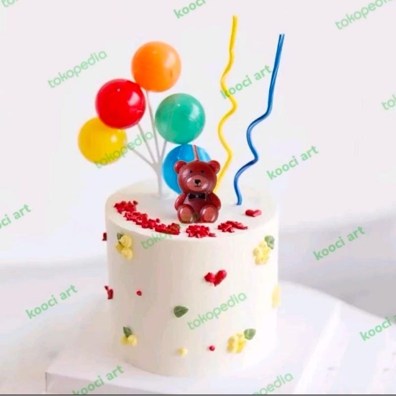 Lilin ulang tahun tema beruang/lilin bear aesthetic korea lucu