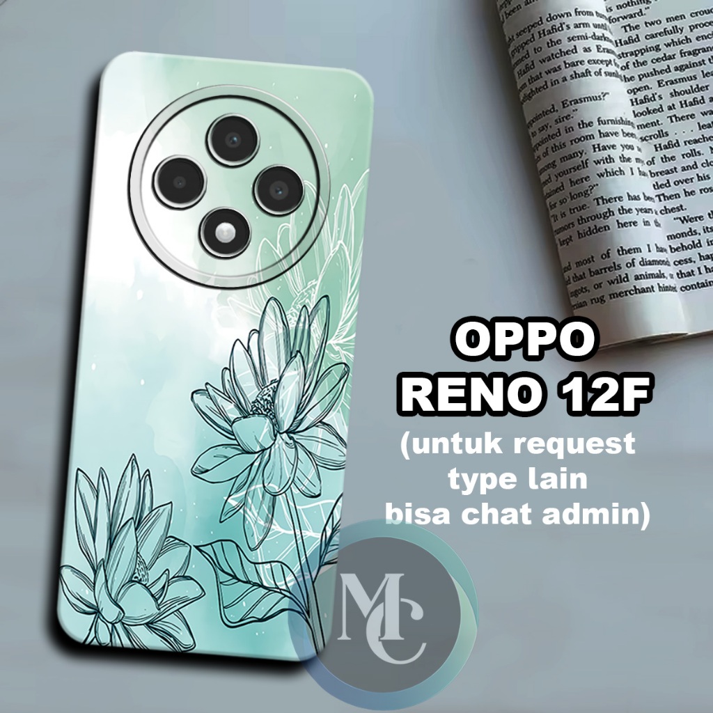CC34/ Softcase karet lentur untuk OPPO Reno 12F/Motif bunga/case OPPO Reno 12F /kesing OPPO Reno 12F