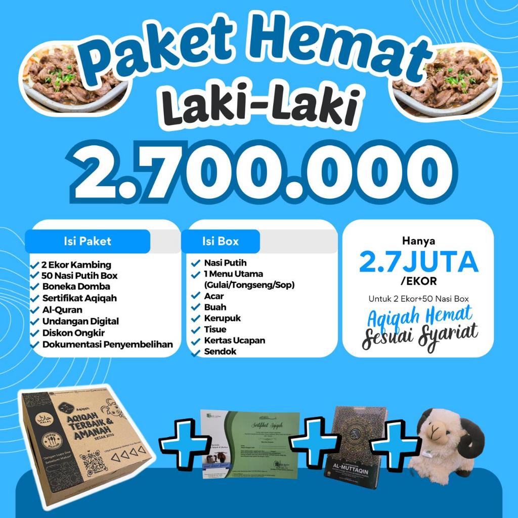 

Paket Hemat Aqiqah Anak Laki Laki