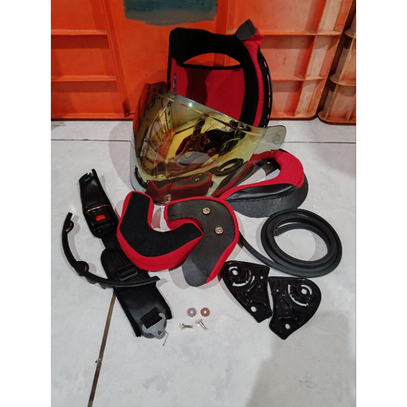 Paket Kaca Helm Djmaru + Busa Daleman Spon KYT Djmaru