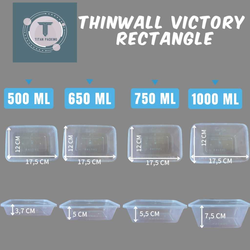 THINWALL RECTANGLE "VICTORY" 1000ML / THINWALL PERSEGI PANJANG