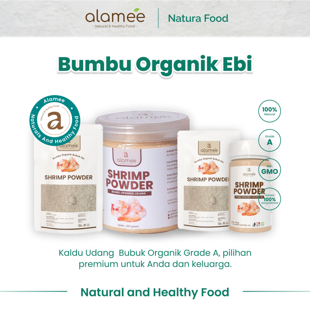 

ALAMEE Ebi Bubuk Kering Halus Udang Bumbu Dapur Organik Shrimp Powder Spice Seasoning