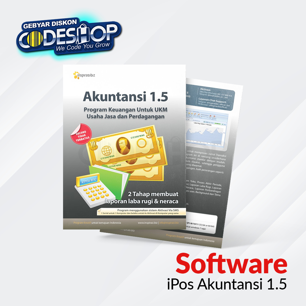 Inspirasibiz iPos Akuntansi 1.5 Program Software Keuangan UKM UMKM Jasa & Perdagangan