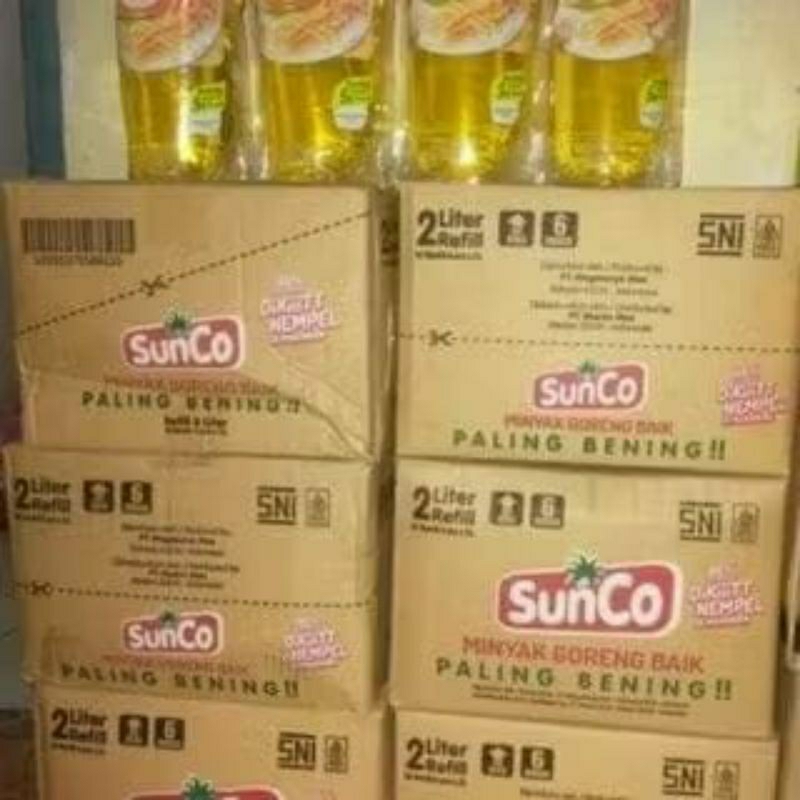 

minyak goreng sunco kemasan 2L. 1karton