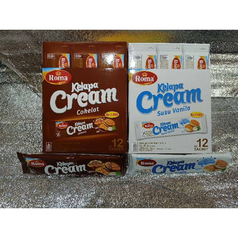 

Roma kelapa cream box isi 12 sachet