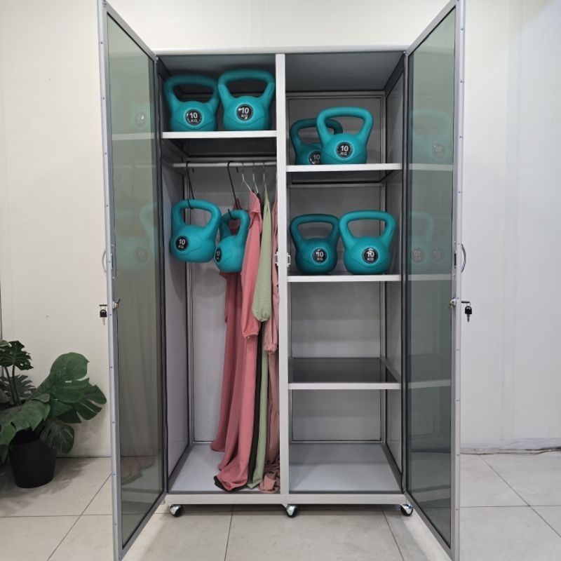 TC ALUMINIUM LB 542 ACP 100X55X180 s LEMARI RAK BAJU ALUMINUM 20U SILVER RAK PINTU SEKAT RIBEN, ACP 