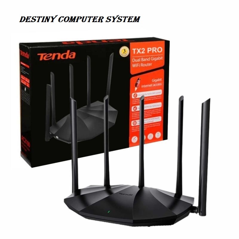 Wireless Router Tenda TX2 Pro Dual Band Gigabit Wifi6 5 antena