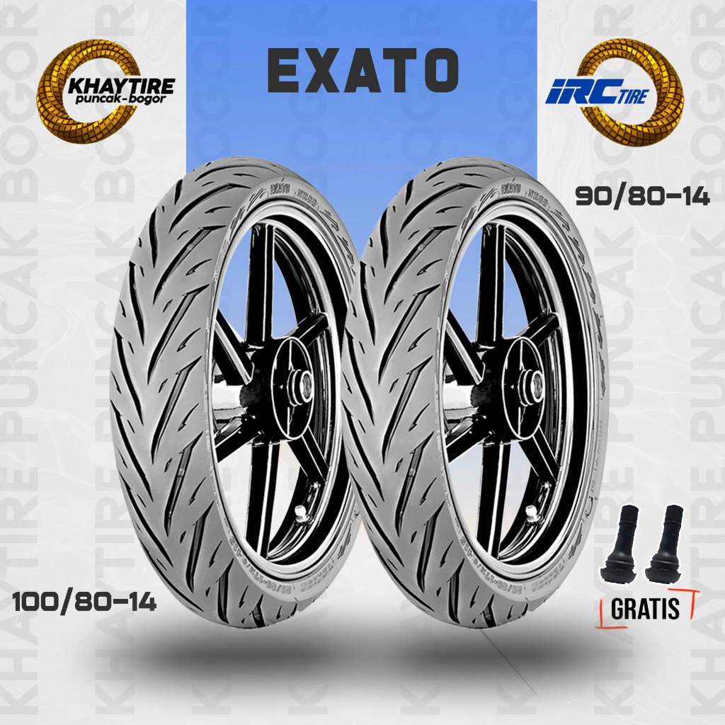 Sepasang Ban Tubles Motor Matic IRC EXATO 90/80 dan 100/80-14