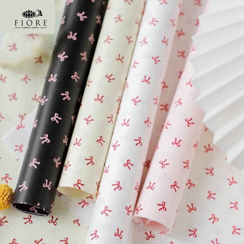 

[20 LEMBAR] Flower Wrapping Paper Ribbon / Kertas Buket Bunga Motif Pita