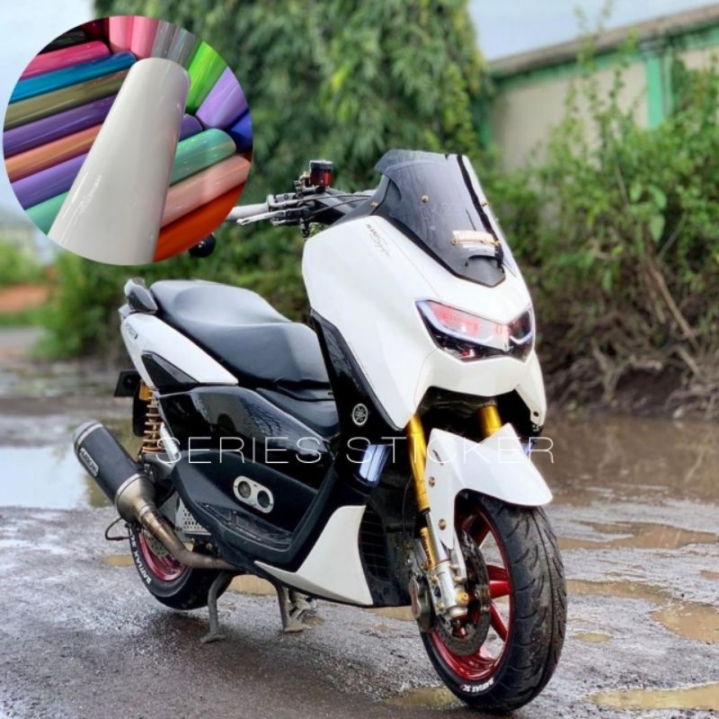 STICKER/SKOTLET WARNA PUTIH GLOSSY KUALITAS PREMIUM VARIAN MOTOR/MOBIL