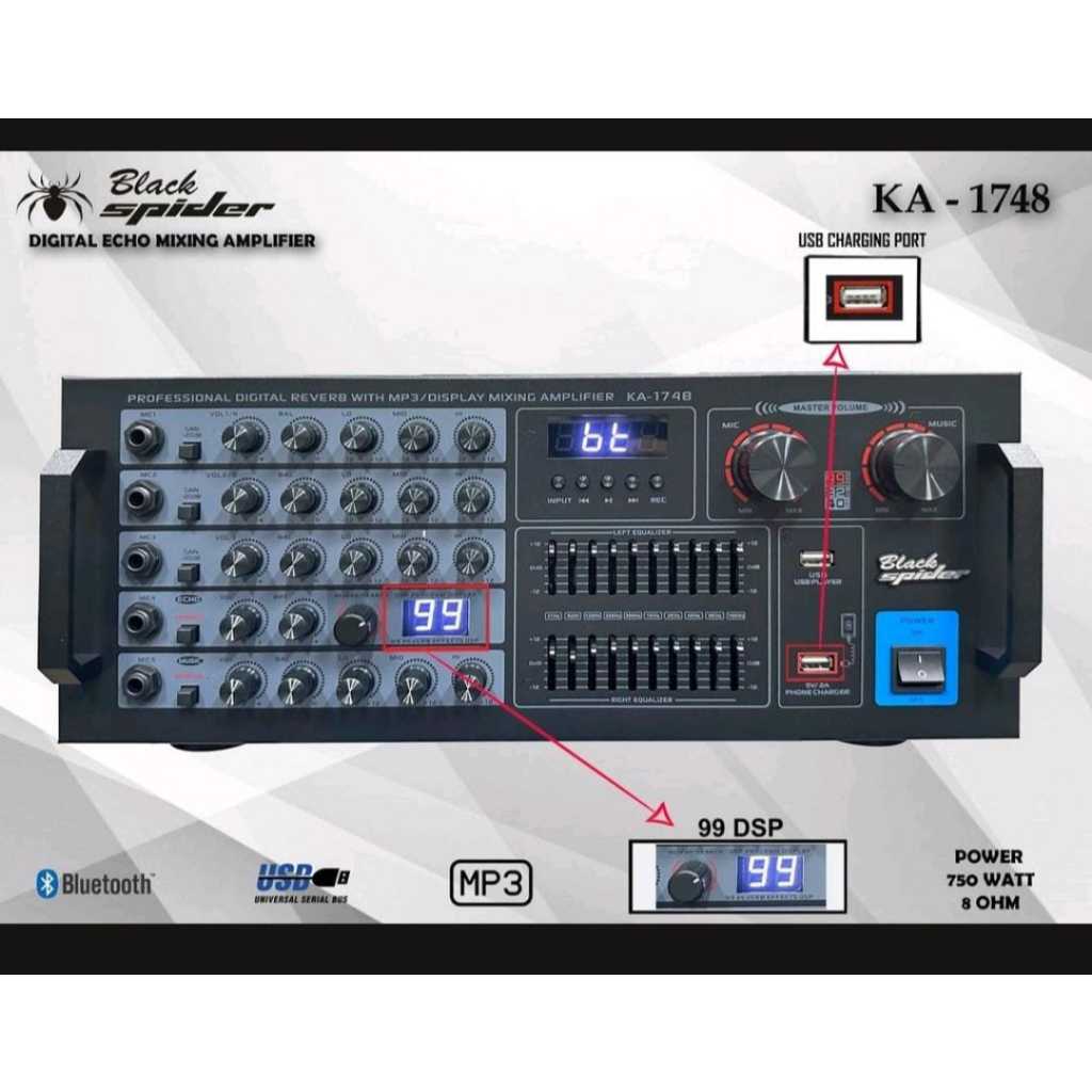 Black Spider Digital Echo Mixing Amplifier KA-1748