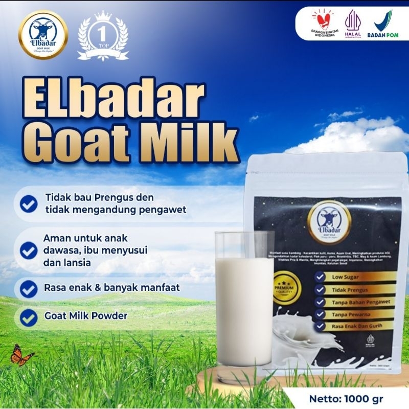 

Elbadar goat milk susu kambing etawa bubuk 1000 gram 1 kg original grade 1